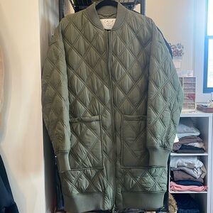 Calia long quilted bomber jacket